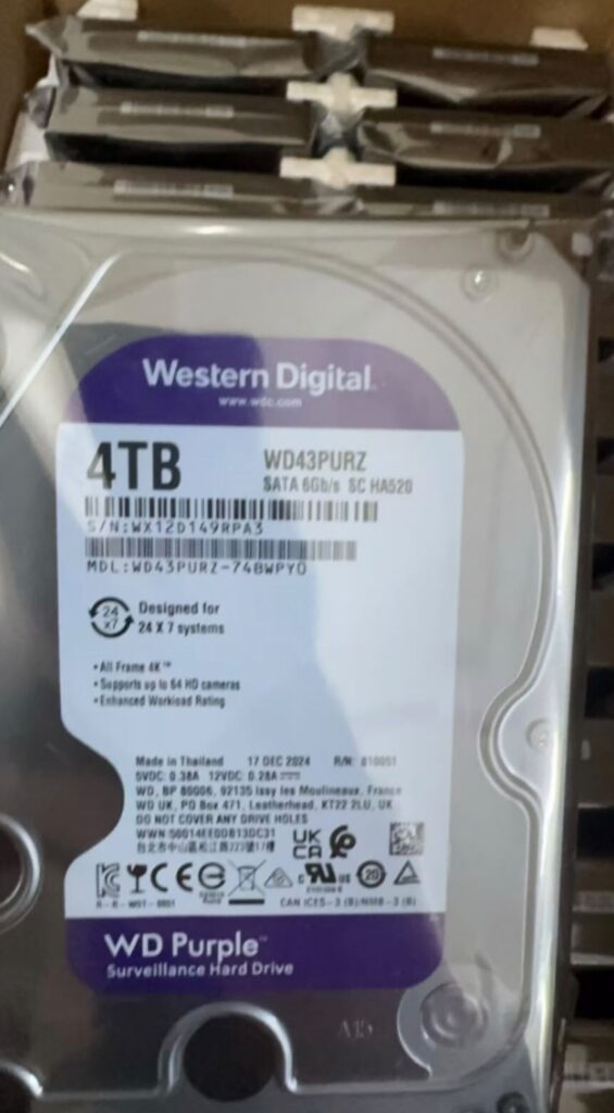 Brand New HDD,WD43PURZ,WD 4T 3.5",4TB.