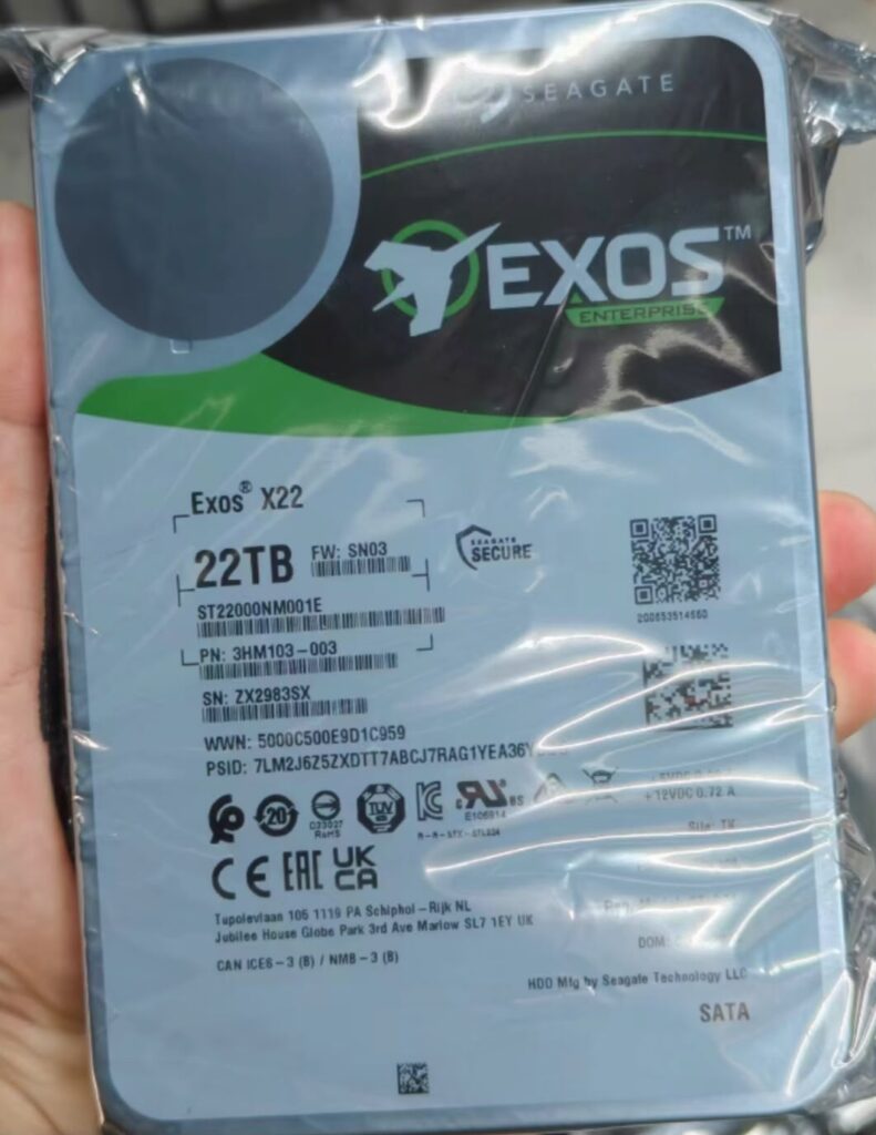 Brand New HDD,ST22000NM001E,Seagate 22T 3.5",22TB.