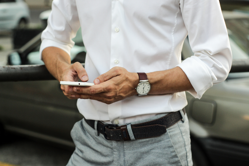 Man using a smartphone